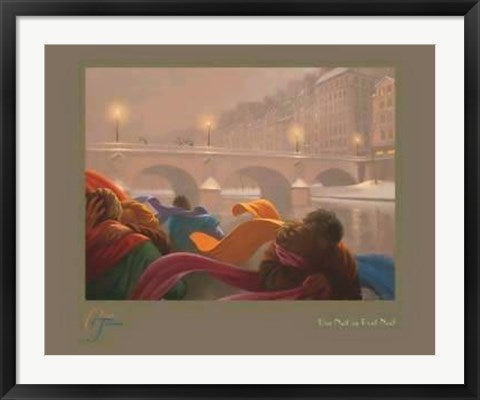 Framed Art Une Nuit au Pont Neuf by Claude Theberge | 23 5/8 x 31 1/2