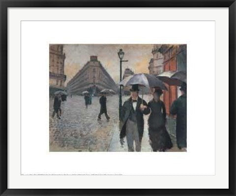 Framed Art Paris, a Rainy Day, 1877 by Gustave Caillebotte | 27 x 33