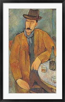 Framed Art Man with a Wine Glass by Amedeo Modigliani | 27 x 20