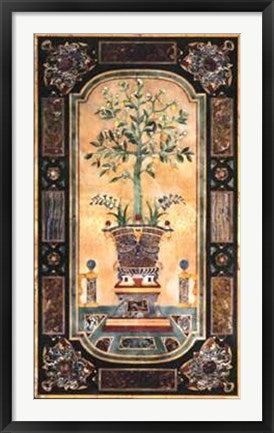 Framed Art Inlaid Marble Panel II 39 x 23