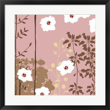 Framed Art Falling Blossoms I by Louise Anglicas | 19 3/4 x 19 3/4