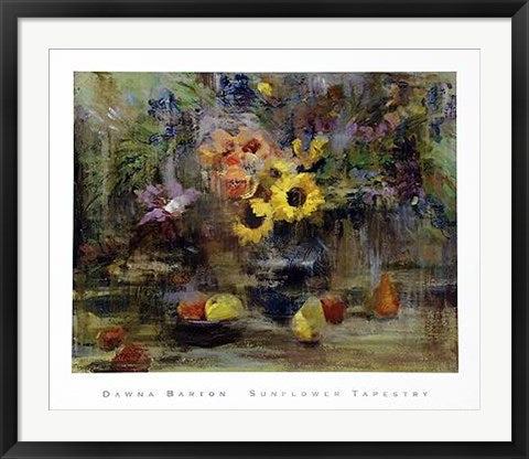 Framed Art Sunflower Tapestry by Dawna Barton | 27 x 32