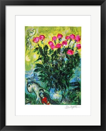Framed Art Les Roses by Marc Chagall | 24 x 18
