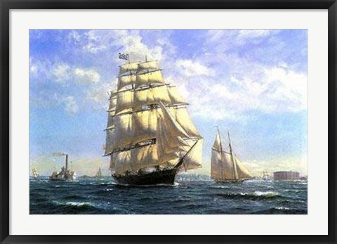 Framed Art The 'Challenge' Leaving New York in the 1850's by Roy Cross