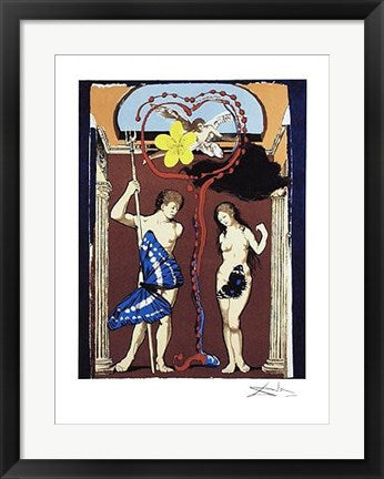 Framed Art The Lovers, Adam and Eve by Salvador Dali | 24 x 18