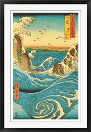Framed Art Navajo Rapids, 1855 by Utagawa Hiroshige | 36 x 24