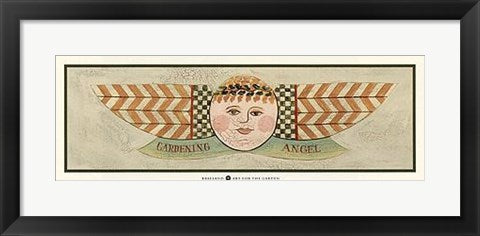 Framed Art Gardening Angel by Julie Huber | 8 1/2 x 24