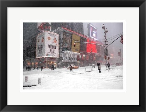 Framed Art Blizzard on Times Square, 2006 by Igor Maloratsky | 13 x 19