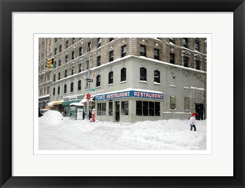 Framed Art Tom's Restaurant in Snow by Igor Maloratsky | 13 x 19