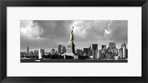 Framed Art Statue of Liberty, New Downtown Panorama by Igor Maloratsky