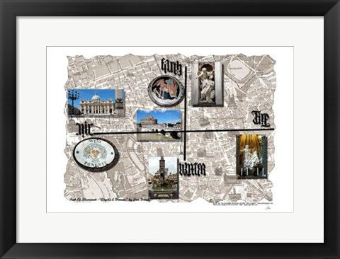Framed Art MapAngels and Demons" by Igor Maloratsky | 13 x 19