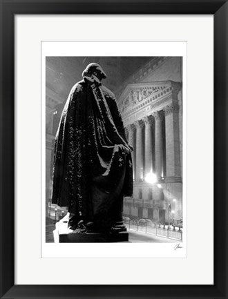 Framed Art George Washington Statue at Wall Street, Winter by Igor Maloratsky