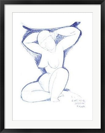 Framed Art Caryatide by Amedeo Modigliani | 31 1/2 x 23 1/2