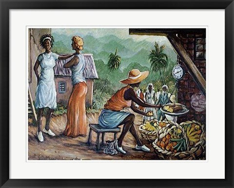 Framed Art Street Market by Orrett Oliver Francis | 19 x 25