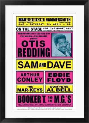 Framed Art Otis Redding, London, England, 1967 23 x 15