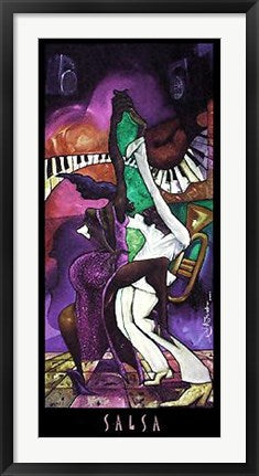 Framed Art Salsa by Michael Wallace | 38 x 17 3/4