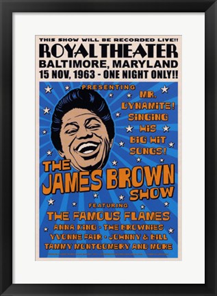 Framed Art James Brown, Baltimore, 1963 22 3/4 x 15
