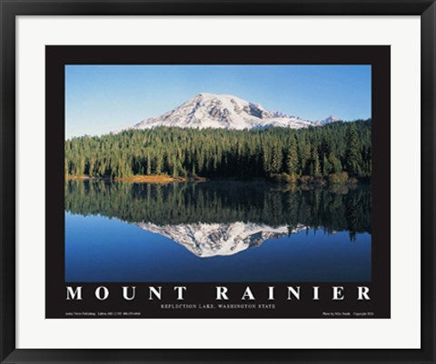 Framed Art Mount Rainier, Reflection Lake, Washington by Mike Smith