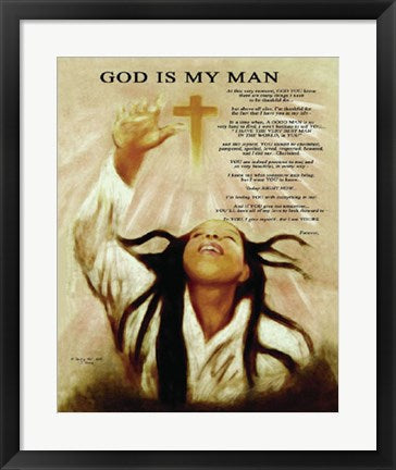 Framed Art God Is My Man by Batteryman | 21 1/2 x 18