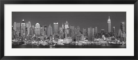 Framed Art New York: The Silver City 12 x 36