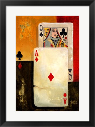 Framed Art Poker Queen by Barbara Katz | 20 1/2 x 14 1/2