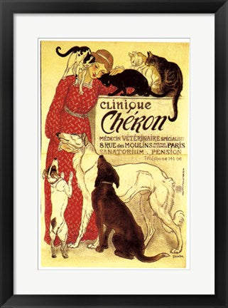Framed Art Clinique Cheron by Theophile Alexandre Steinlen | 20 1/2 x 14 1/2 A...