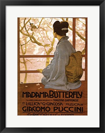 Framed Art Madama Butterfly by Leopoldo Metlicovitz | 20 1/2 x 14 1/2