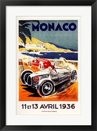 Framed Art Monaco, 1936 by Geo Ham | 20 1/2 x 14 1/2
