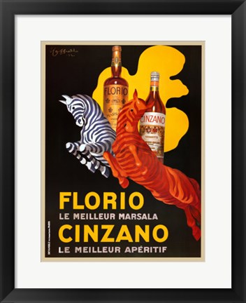 Framed Art Florio Cinzano by Leonetto Cappiello | 20 1/2 x 14 1/2