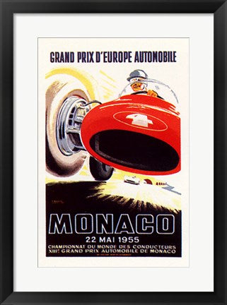 Framed Art Monaco, 1955 by J. Ramel | 20 1/2 x 14 1/2