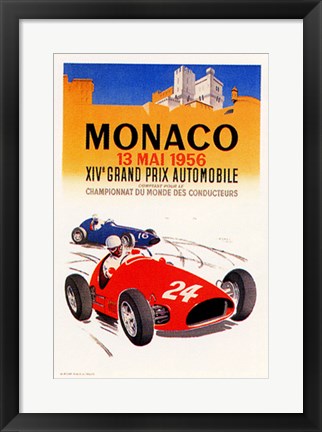 Framed Art Monaco, 1956 by J. Ramel | 20 1/2 x 14 1/2