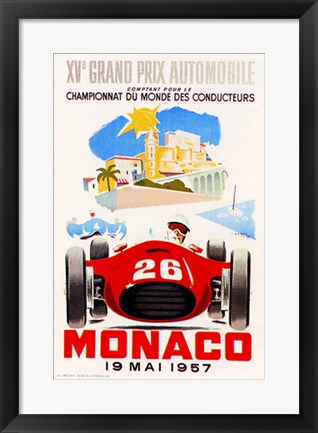 Framed Art Monaco, 1957 II by J. Ramel | 20 3/8 x 14 3/8