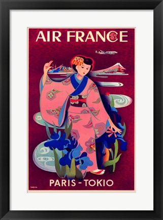 Framed Art Air France by Yasse Tabuchi | 20 1/2 x 14 1/2