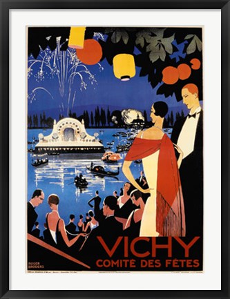 Framed Art Vichy by Roger Broders | 34 1/2 x 25
