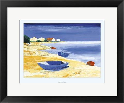 Framed Art Sleeping Boats by Leo | 11.8 x 15.7