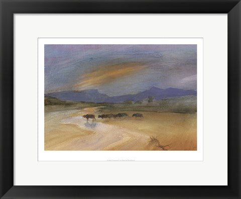 Framed Art Cattle Crossing by Patrick Bradfield | 11.8 x 15.7