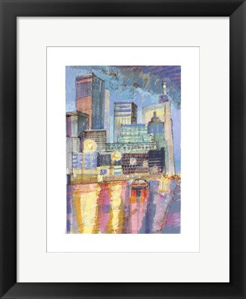 Framed Art City Lights by Michael Pell | 15 ¾ x 11 ¾