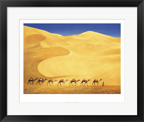 Framed Art Tuareg Camel Train by Tilly Willis | 15.7 x 19.7