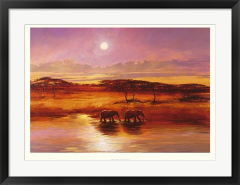 Framed Art Elephant Shadow by Jonathan Sanders | 19.7 x 27.6