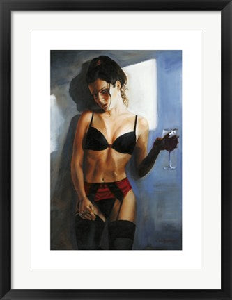 Framed Art Red Ribbon III by Carl BouMansour | 27.6 x 19.7