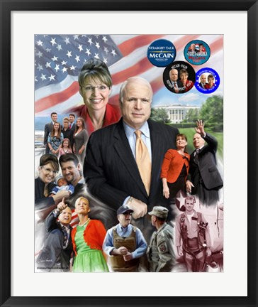 Framed Art The Mavericks: John McCain & Sarah Palin by Wishum Gregory