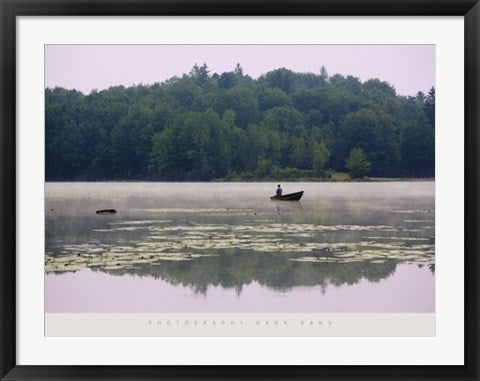 Framed Art Mountain Lake Fisherman by Hank Gans | 23 1/2 x 31 1/2