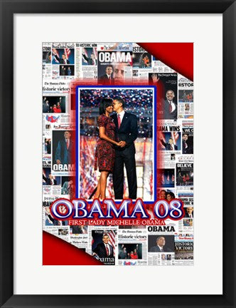 Framed Art Barack and Michelle Obama by Tonya Jones | 19 x 13