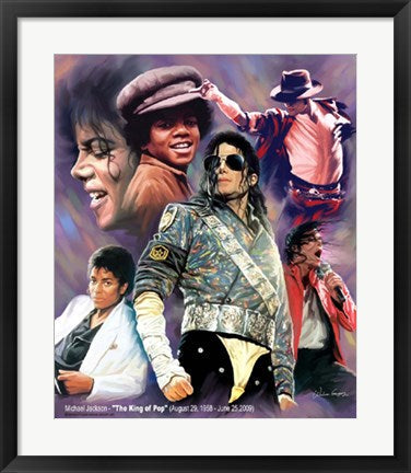 Framed Art Michael Jackson - The King of Pop by Wishum Gregory