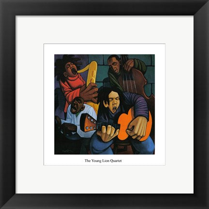 Framed Art Young Lion Quartet (mini) by Cbabi Bayoc | 10 x 10