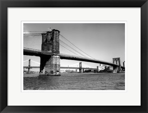 Framed Art Brooklyn Bridge and Manhattan Bridge, Day by Phil Maier