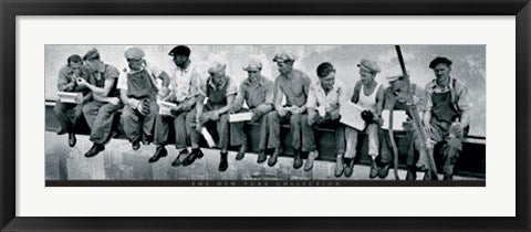 Framed Art Men on Girder, New York 12 x 36