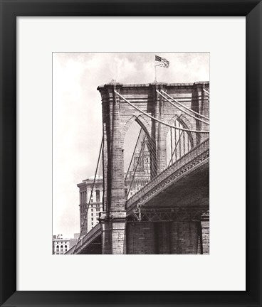 Framed Art Brooklyn Bridge Perspective by Phil Maier | 14 x 11
