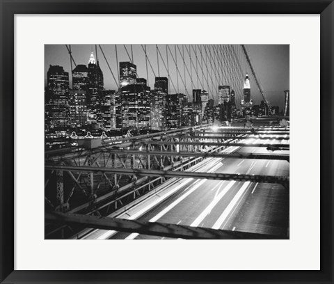 Framed Art Manhattan at Night by Trefor Ball | 15 3/4 x 19 3/4
