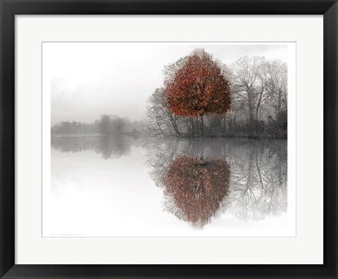 Framed Art Mirror Lake by Ellen Fisch | 17 x 22